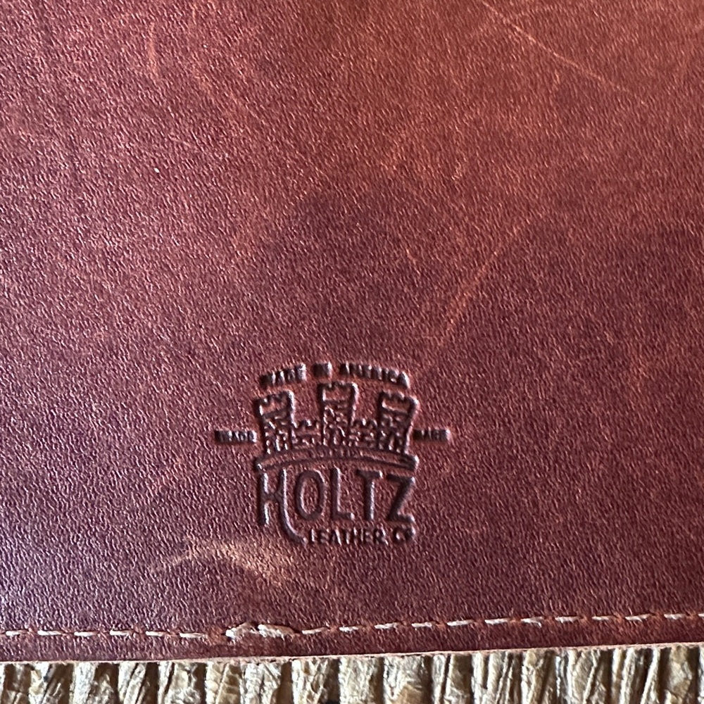 HOLTZ made in America Elegant Brown Leather Card and cash Holder - Picture 3 of 8